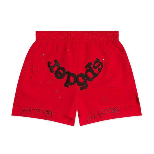 Sp5der OG Web Double Layer Short Red