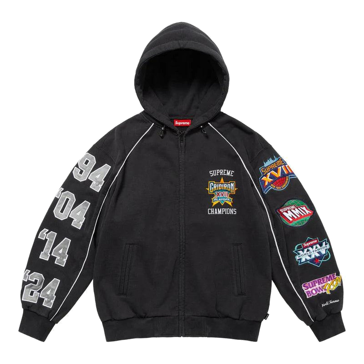 Supreme Playoffs Zip Up Hooded Sweatshirt Black