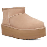 UGG Classic Ultra Mini Platform Boot Sand (Women's) — angled three-quarter view - Image 2