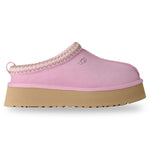 Pink slipper with brown sole on a white background - Image 1