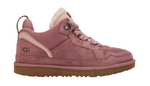 Pink UGG sneaker with brown sole on a white background - Image 1