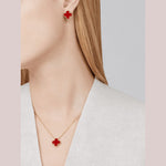 Van Cleef & Arpels Vintage Alhambra pendant 18K yellow gold, Carnelian - Image 4