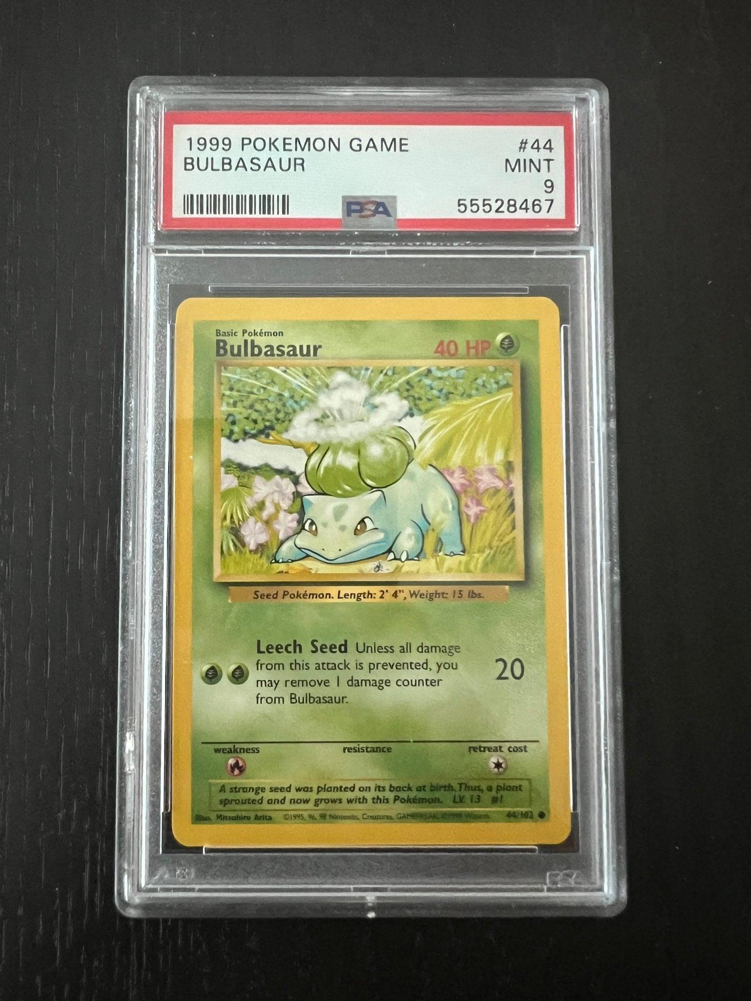 1999 Pokemon Game Base Set Bulbasaur #44 - PSA 9 MINT - Supra Sneakers