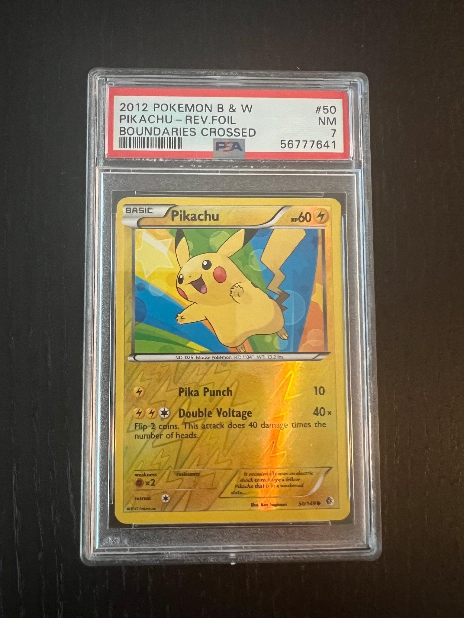 2012 Pokemon Black & White Pikachu Reverse Holo Foil | Boundaries Crossed #50 - PSA 7 NEAR MINT - Supra Sneakers