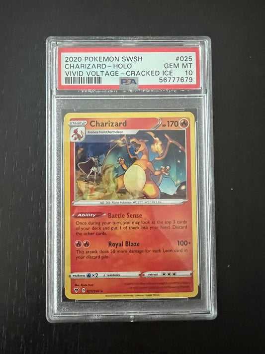 2020 Pokemon SWSH Charizard Holo Cracked Ice | Vivid Voltage #024 - PSA 10 GEM MINT - Supra Sneakers