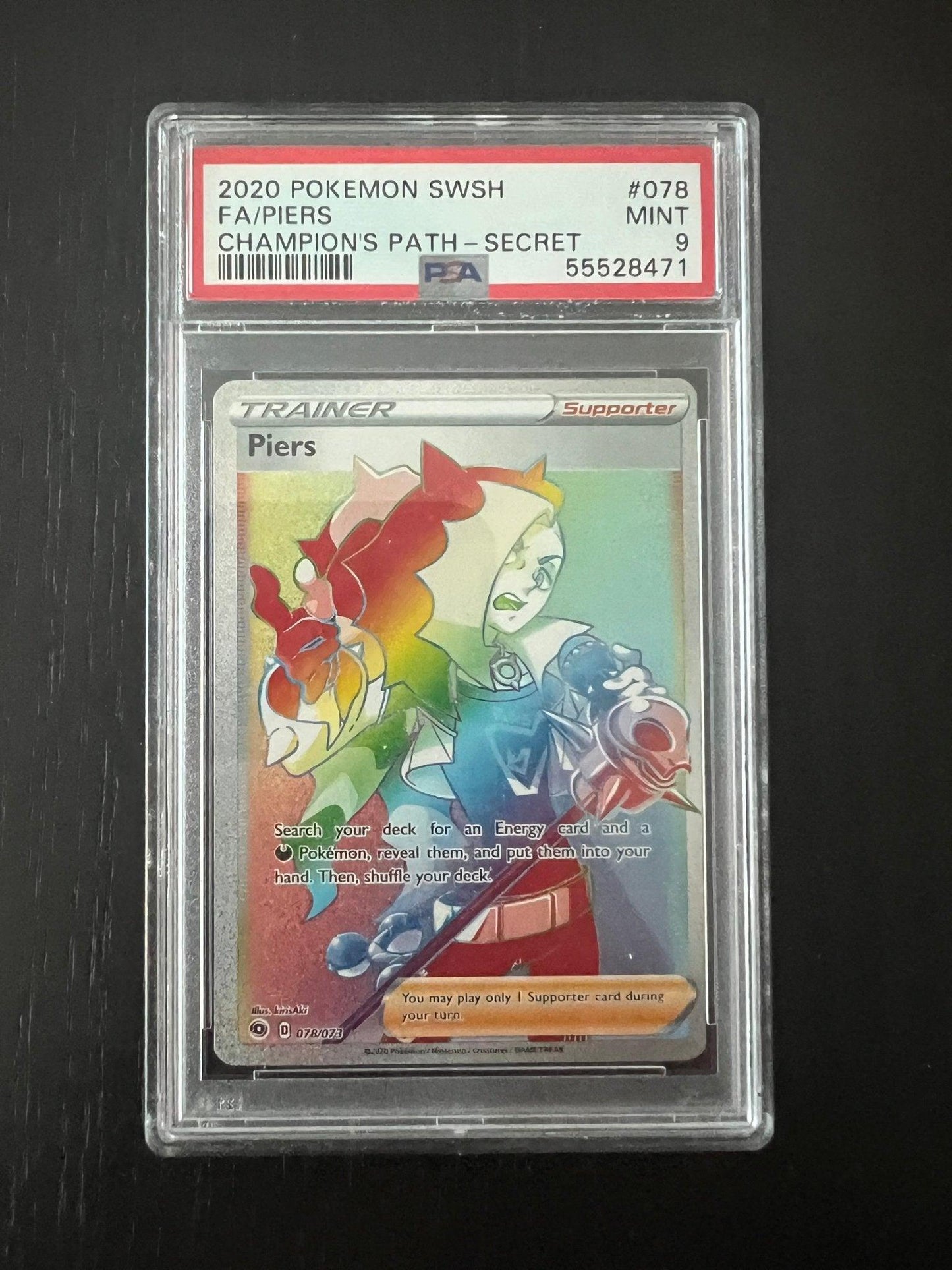 2020 Pokemon SWSH Full Art Rainbow | Champion's Path Secret #078 - PSA 9 MINT - Supra Sneakers