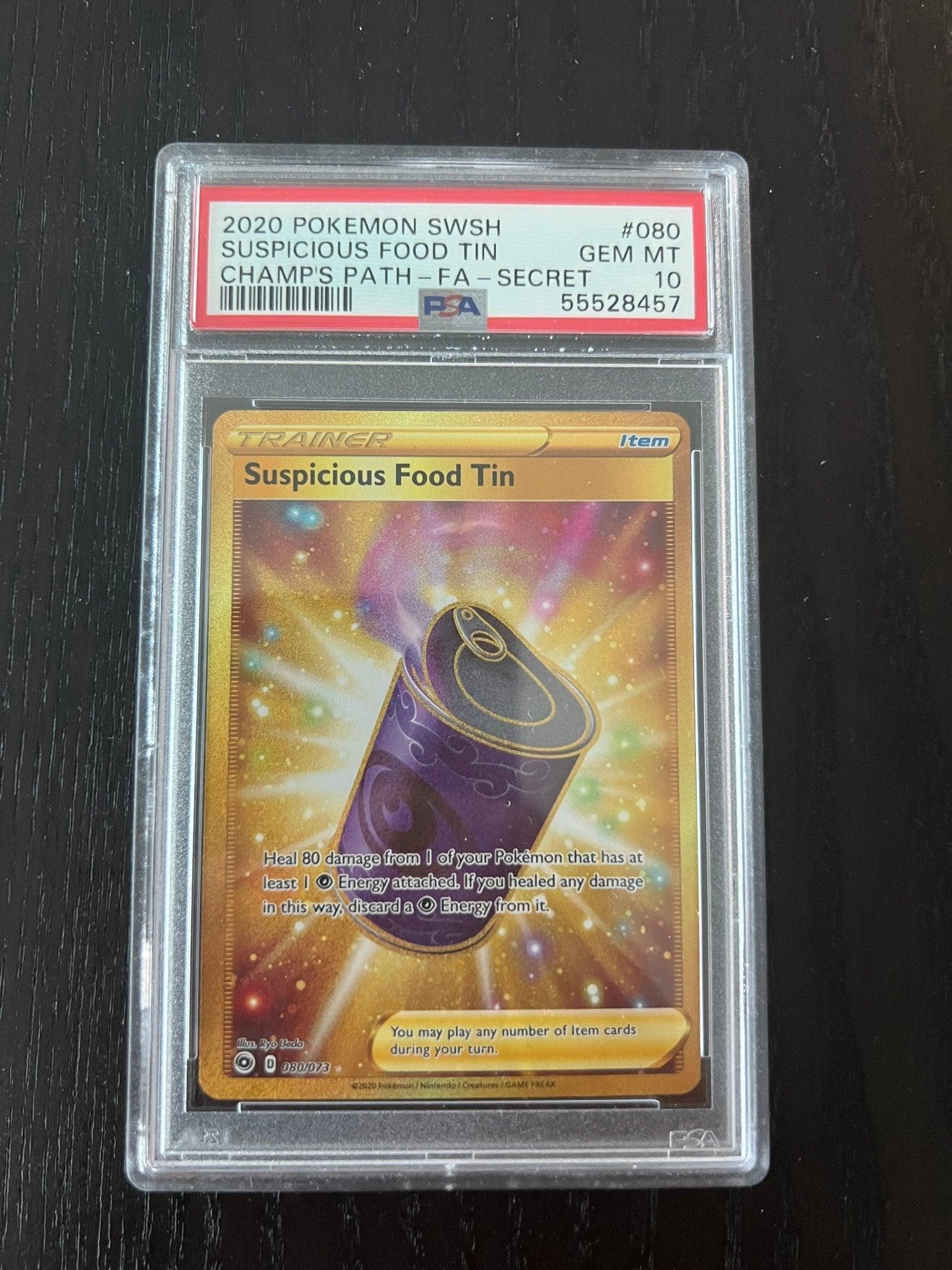 2020 Pokemon SWSH Suspicious Food Tin Gold Secret Rare | Champion's Path Full Art # 080 - PSA 10 GEM MINT - Supra Sneakers