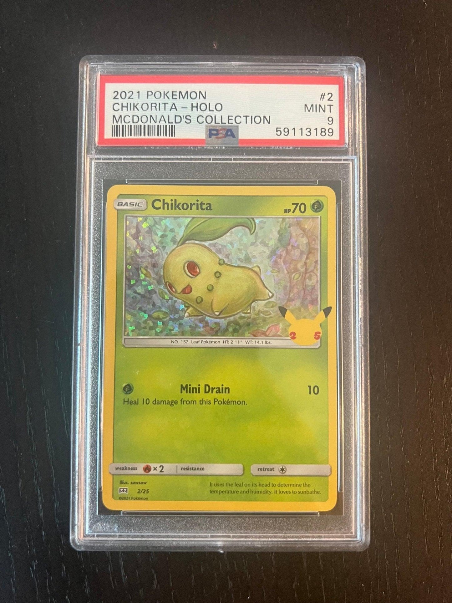 2021 Pokemon Chikorita Holo | McDonald's Collection #2 - PSA 9 Mint - Supra Sneakers