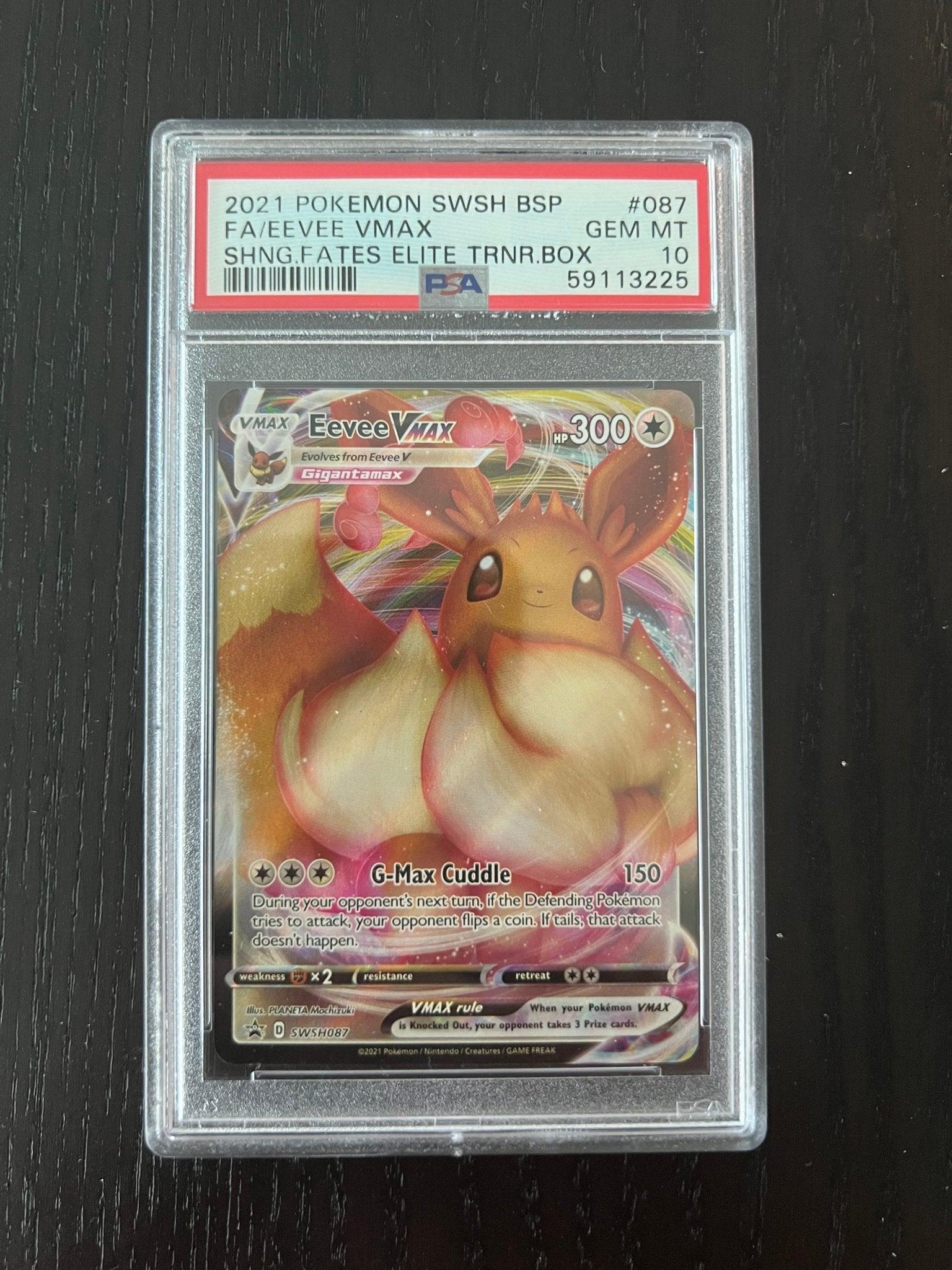 2021 Pokemon SWSH BSP Full Art Eevee VMAX | Shining Fates Elite Trainer Box #087 - PSA 10 GEM MINT - Supra Sneakers