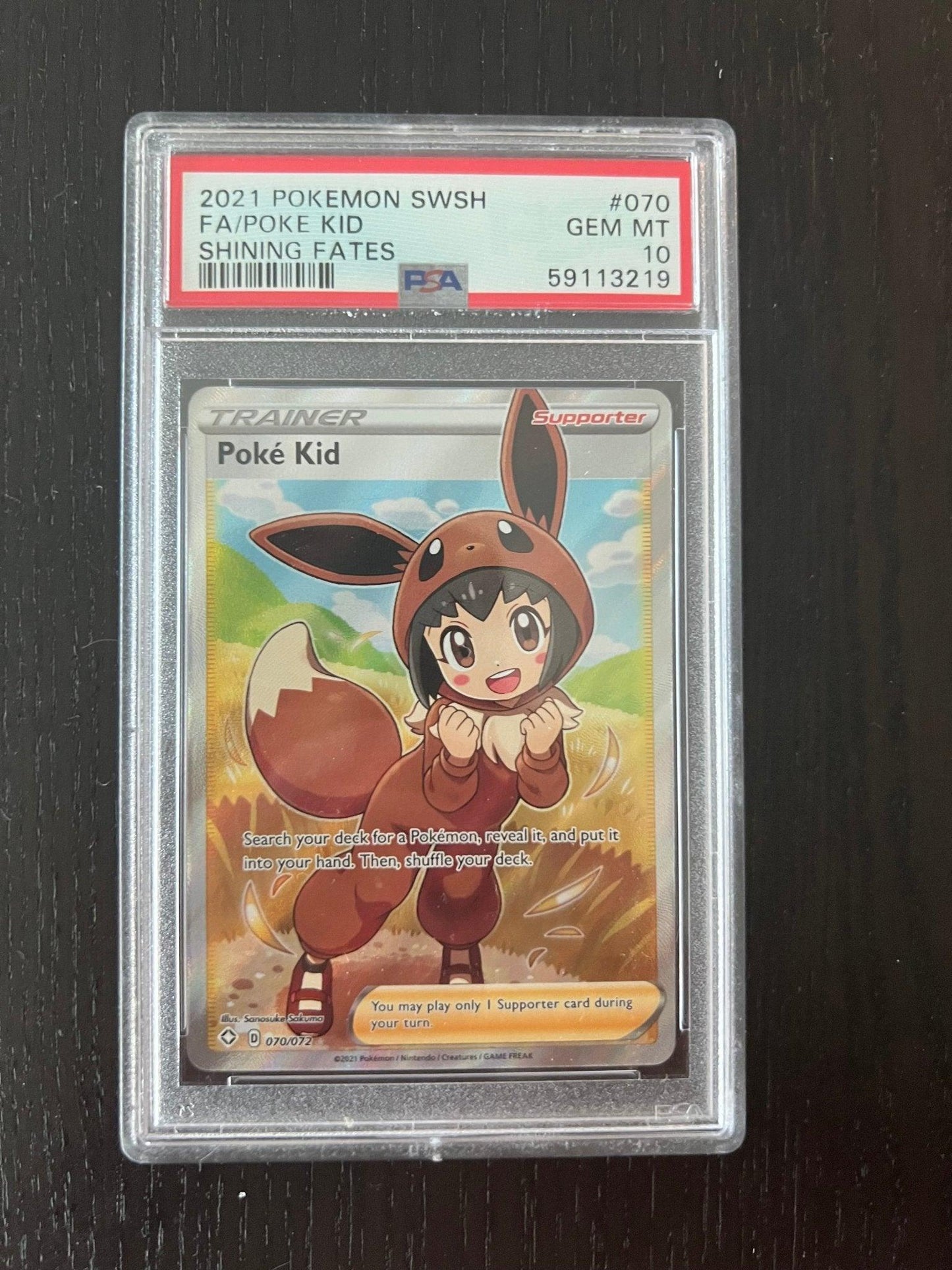 2021 Pokemon SWSH Full Art Poke Kid | Shining Fates # 070 - PSA 10 GEM MINT - Supra Sneakers