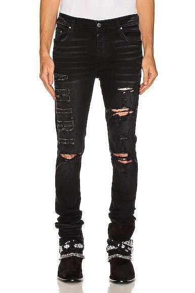 Amiri Black Logo Applique Jeans - Supra Sneakers