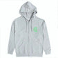 Anti Social Social Club Grey Zip Up Hoodie - Electric Green - Supra Sneakers