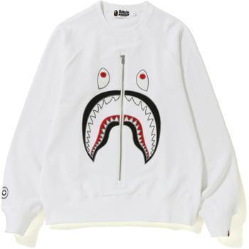 Bape Applique Shark Crewneck White - Supra Sneakers