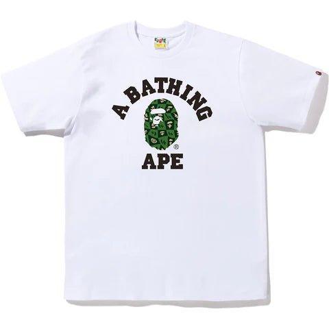 Bape Distortion College Tee White / Green - Supra Sneakers