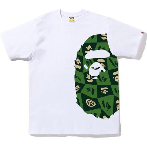 Bape Distortion Side Big Ape Tee White / Green - Supra Sneakers