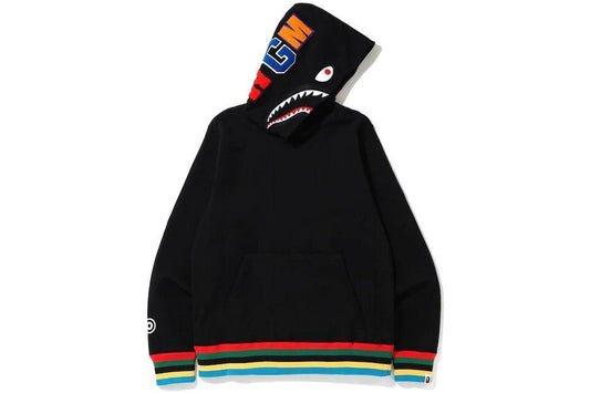 Bape Shark Line Rib Pullover Hoodie Black - Supra Sneakers