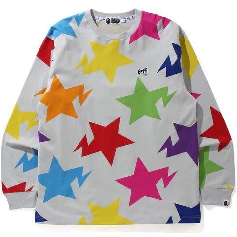 Bape Sta Pattern Relaxed Fit L/S Tee Multicolor - Supra Sneakers