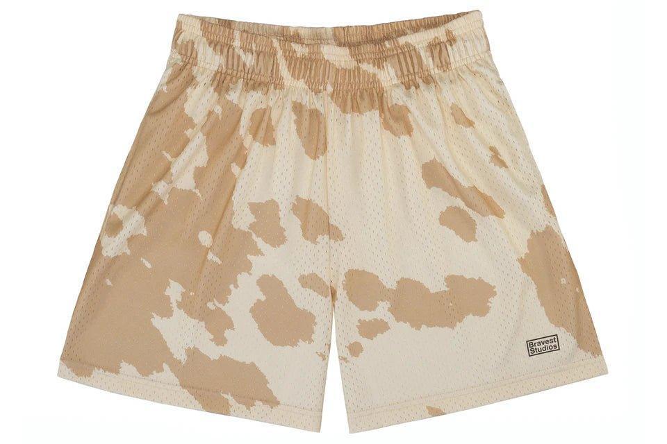 Bravest Studios Cow Print Shorts Brown / Tan - Supra Sneakers