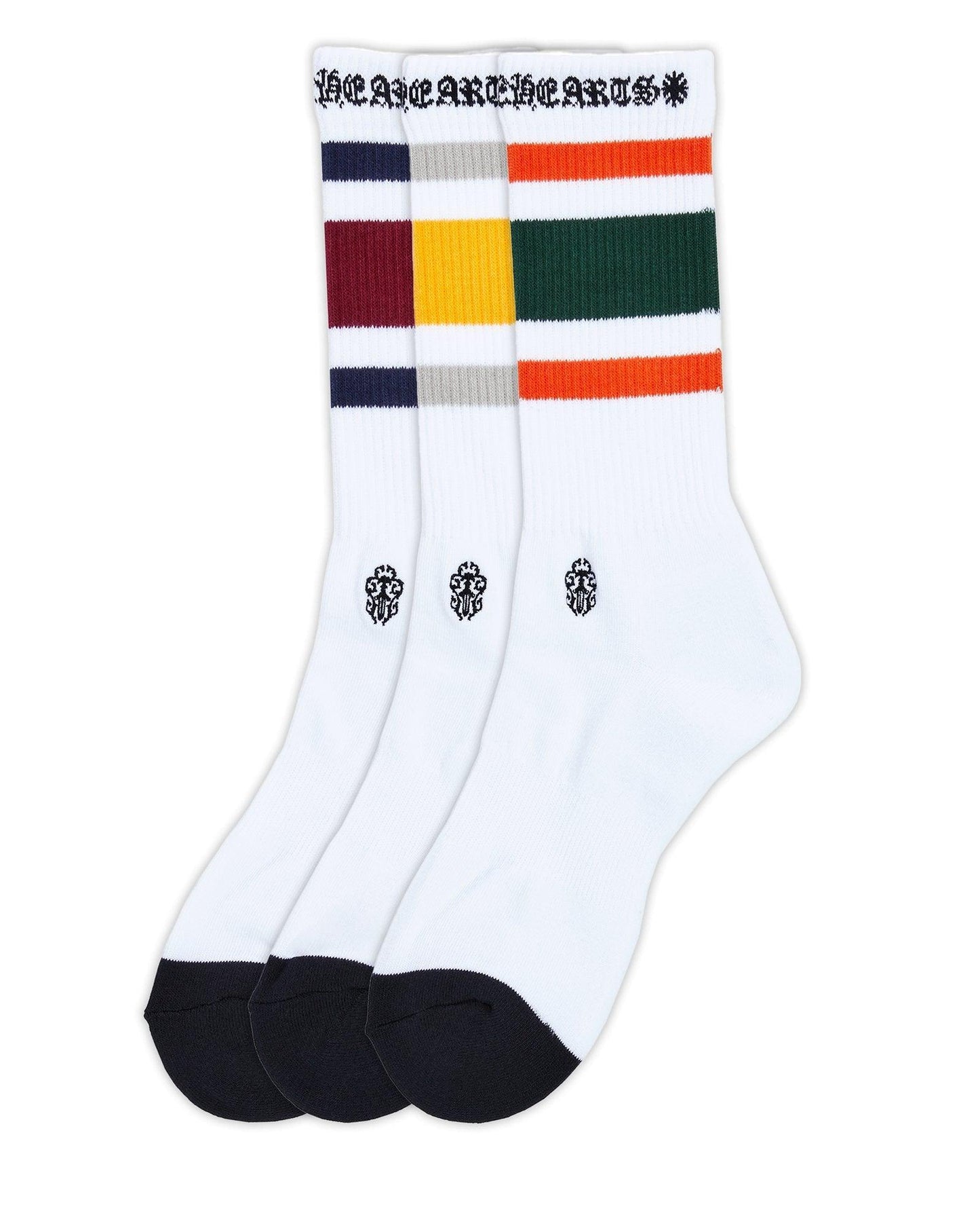 Chrome Hearts 3 Pack Sport Socks White - Supra Sneakers