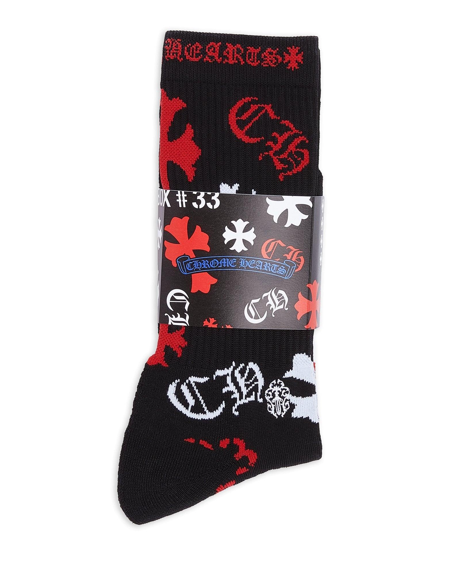 Chrome Hearts 3 Pack Stencil Socks - Supra Sneakers