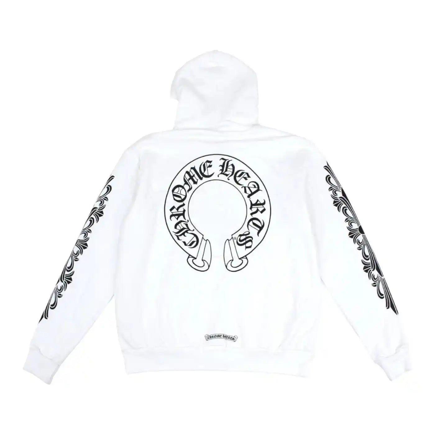 Chrome Hearts Horseshoe Floral Zip-Up Hoodie White - Supra Sneakers