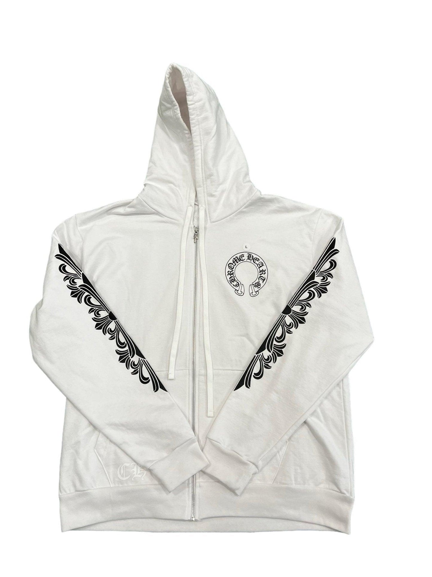 Chrome Hearts Horseshoe Floral Zip-Up Hoodie White - Supra Sneakers