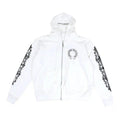 Chrome Hearts Felpa con cappuccio e cerniera con motivo floreale a ferro di cavallo bianca