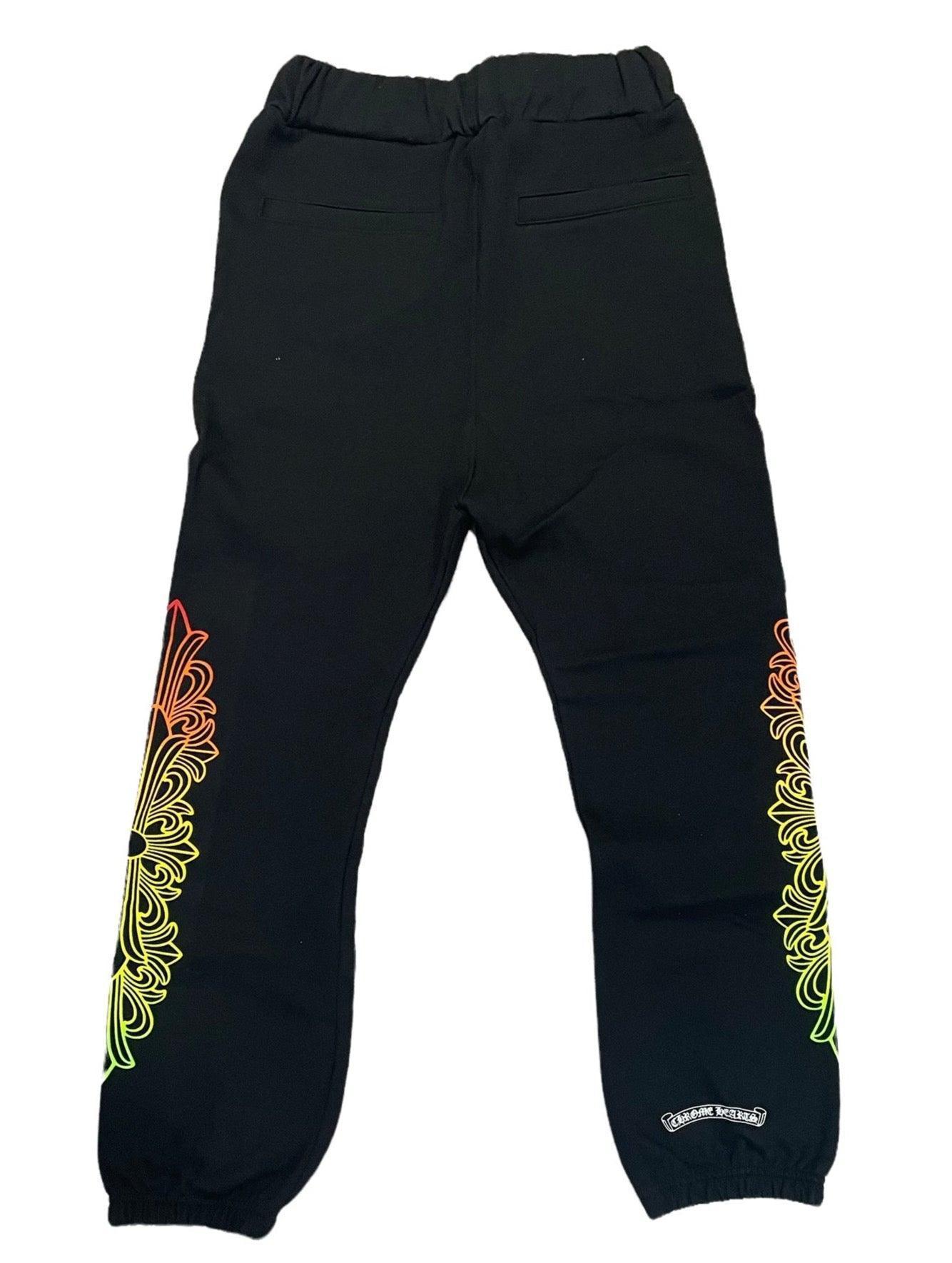 Chrome Hearts Multicolor Horseshoe Floral Cross Sweatpants Black - Supra Sneakers
