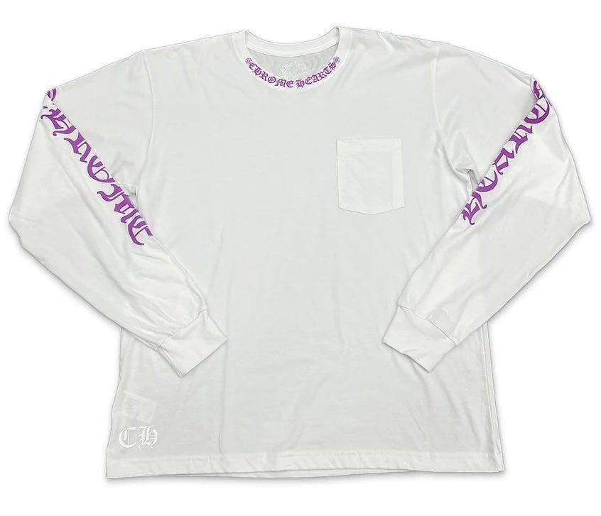 Chrome Hearts Neck Scroll Logo L/S T-shirt White Purple - Supra Sneakers