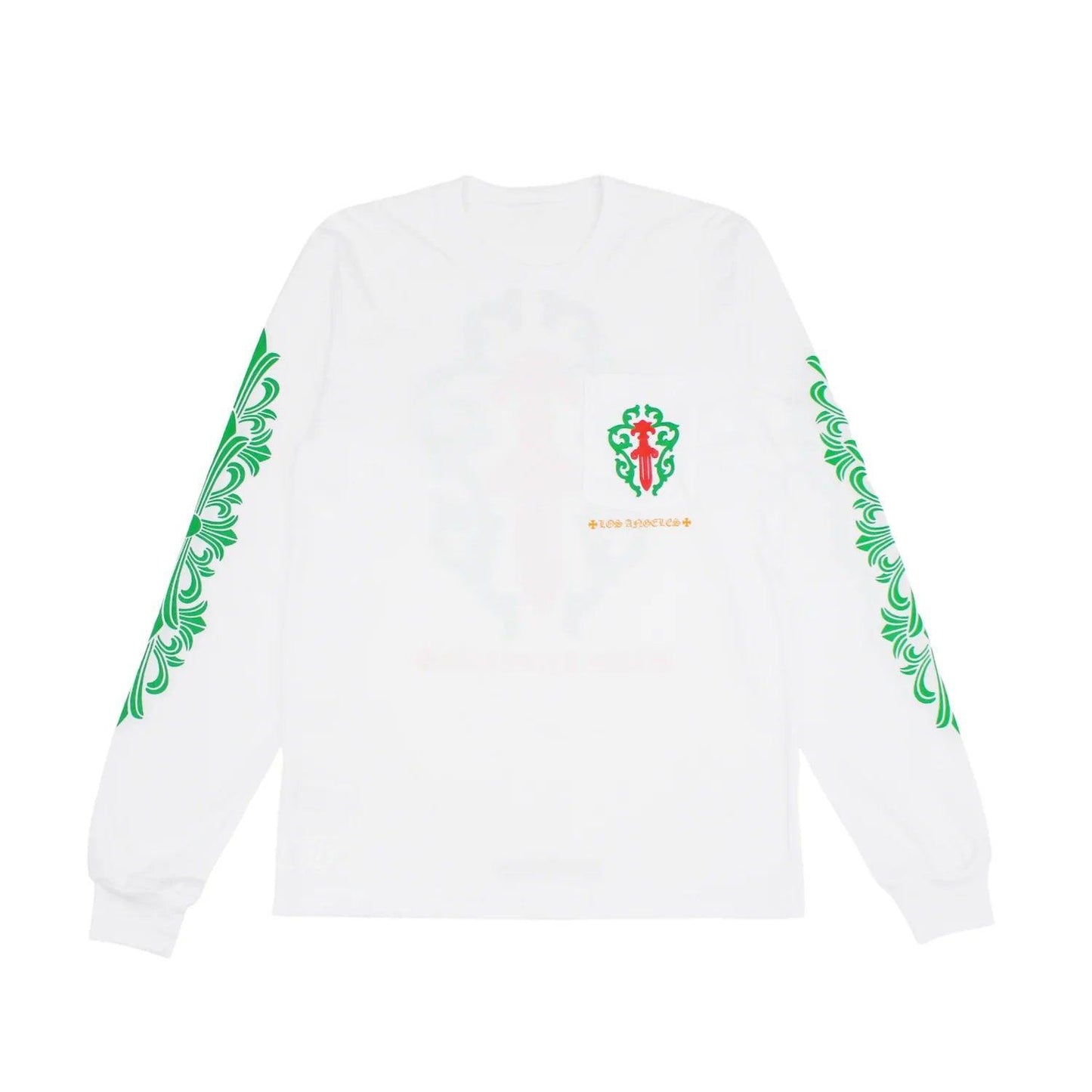 Chrome Hearts Red / Green Dagger L/S T-shirt White - Supra Sneakers