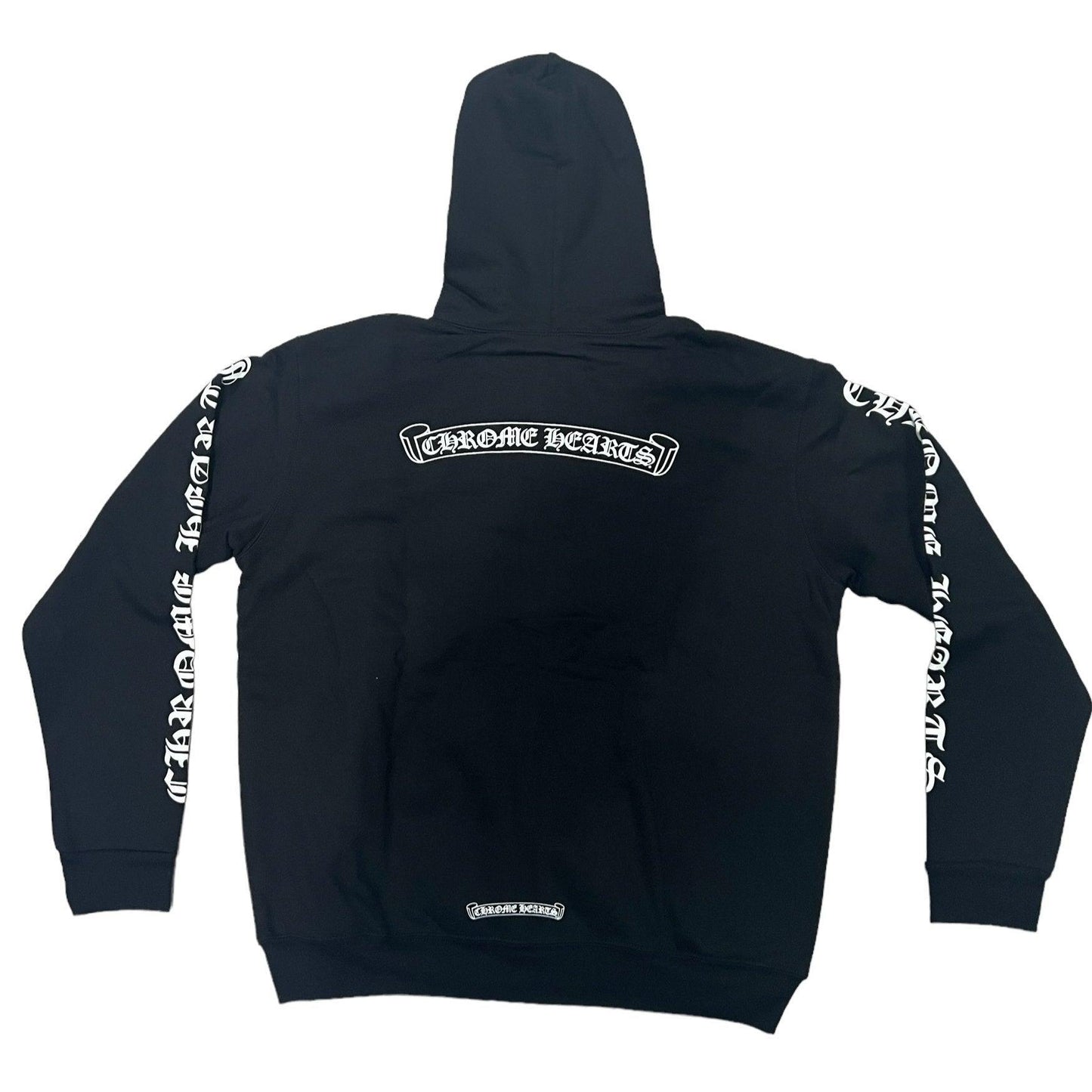 Chrome Hearts Scroll Logo Thermal Zip Up Hoodie Black - Supra Sneakers