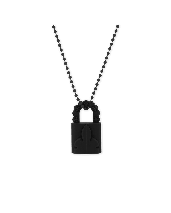 Chrome Hearts Silichrome Padlock Fleurknee Necklace Black - Supra Sneakers