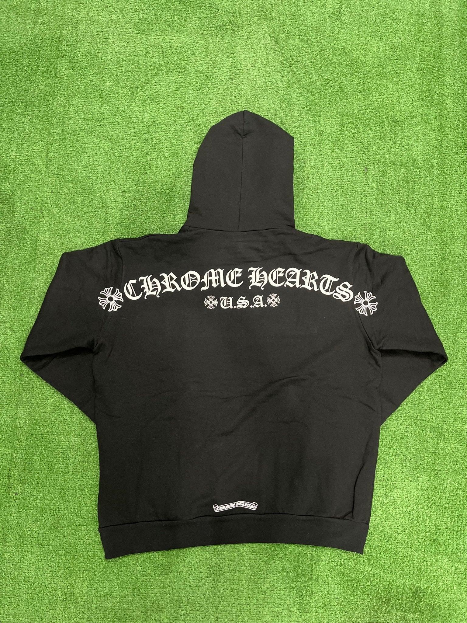 Chrome Hearts USA Shoulder Logo Hoodie Black - Supra Sneakers