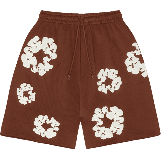 Denim Tears The Cotton Wreath Sweat Shorts Brown - Supra Sneakers