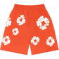 Denim Tears The Cotton Wreath Sweat Shorts Orange - Supra Sneakers