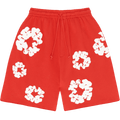 Denim Tears The Cotton Wreath Pantaloncini da felpa rossi