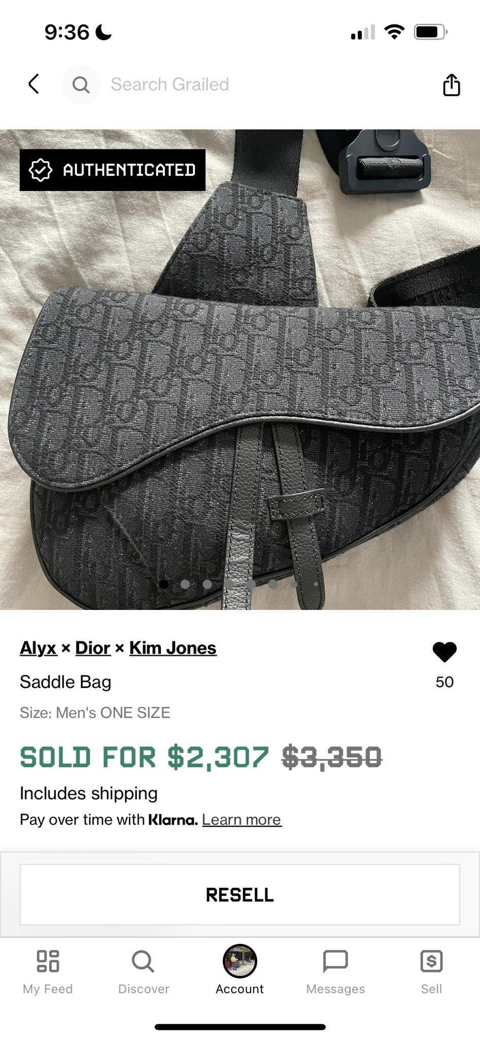 Dior x Alyx x Kim Jones Saddle Bag Black Dior Oblique Jacquard (USED) - Supra Sneakers