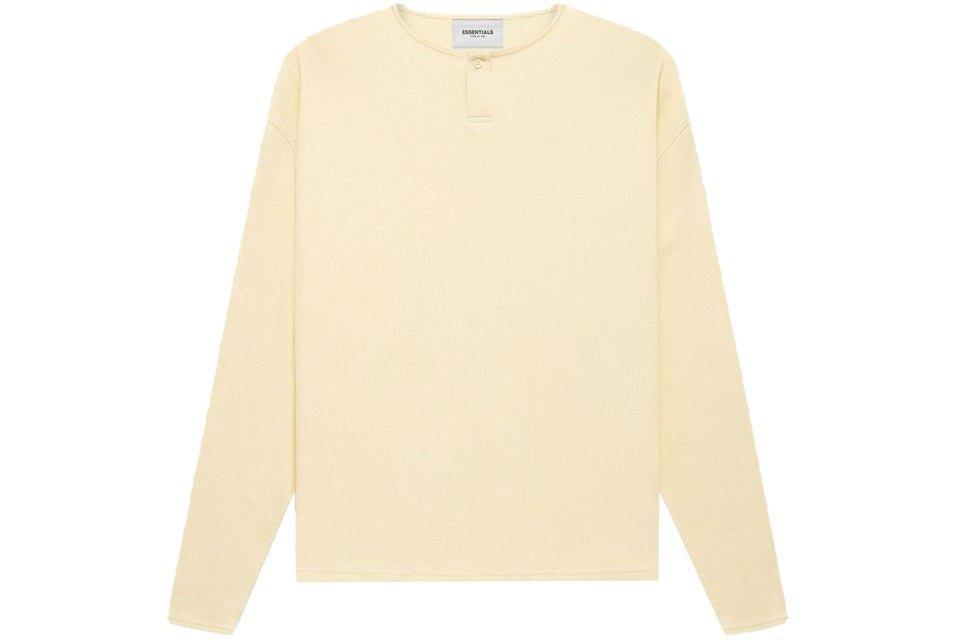 Fear of god Essentials Thermal Henley Long Sleeve Tee Cream - Supra Sneakers