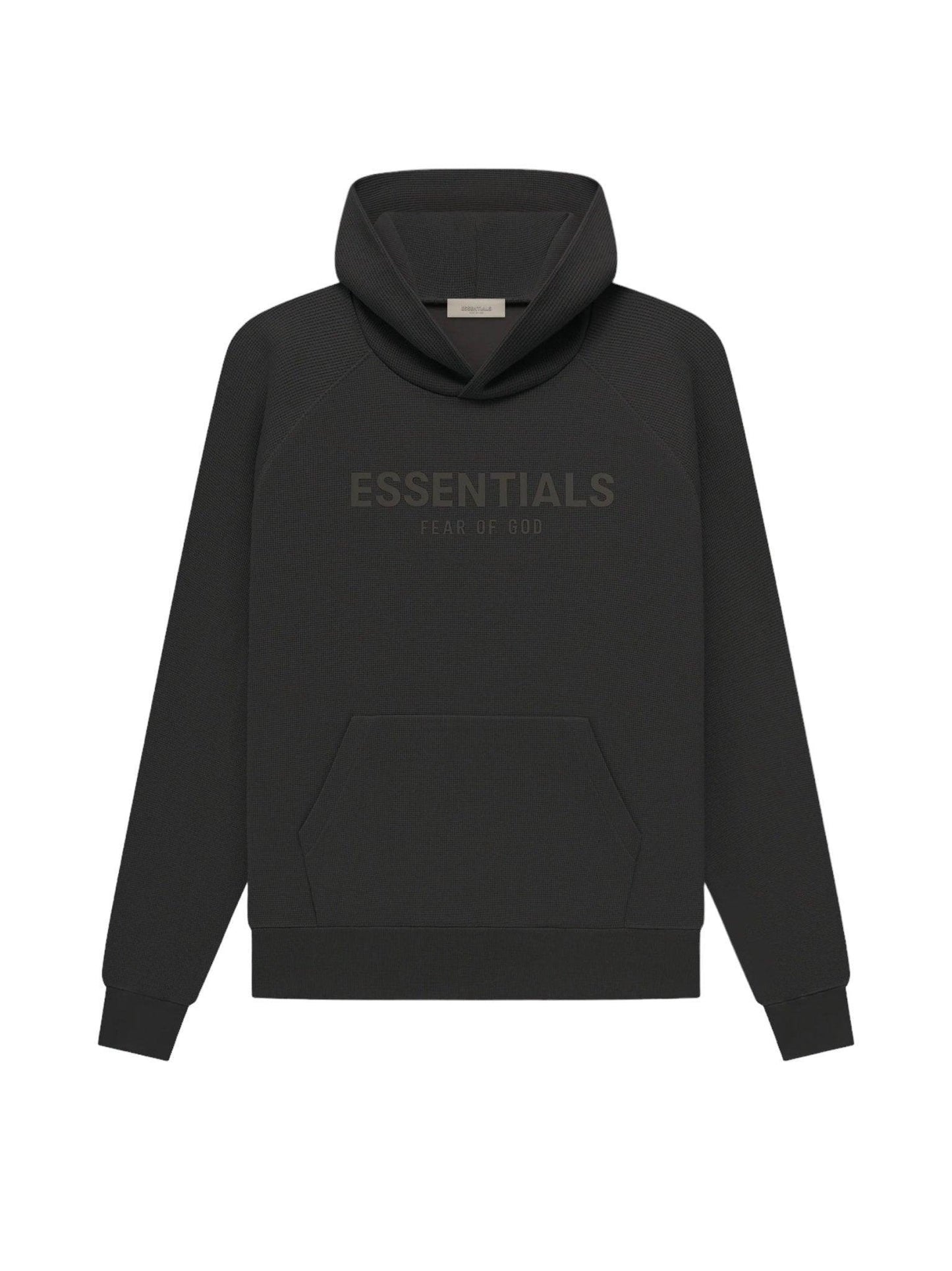 Fear of God Essentials Waffle Raglan Hoodie Off-Black - Supra Sneakers