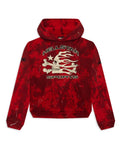 Hellstar Sports Felpa con cappuccio con stampa teschio tie-dye rosso