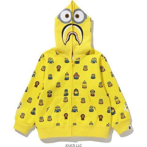 Kids Bape x Minions Shark Zip Hoodie Yellow - Supra Sneakers