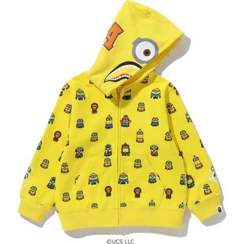 Kids Bape x Minions Shark Zip Hoodie Yellow - Supra Sneakers