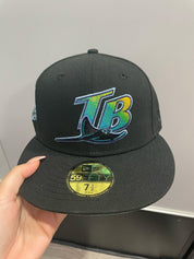New Era 59 Fifty Tampa Bay Rays 20th Anniversary Patch Icy UV Hat - Black, Light Blue - Supra Sneakers