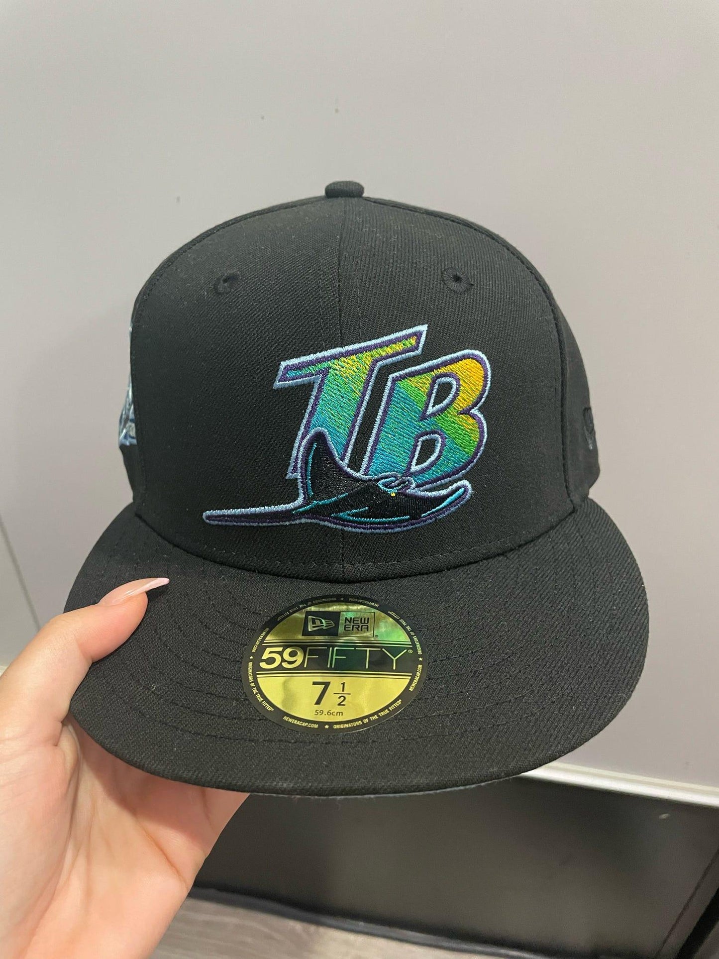 New Era 59 Fifty Tampa Bay Rays 20th Anniversary Patch Icy UV Hat - Black, Light Blue - Supra Sneakers