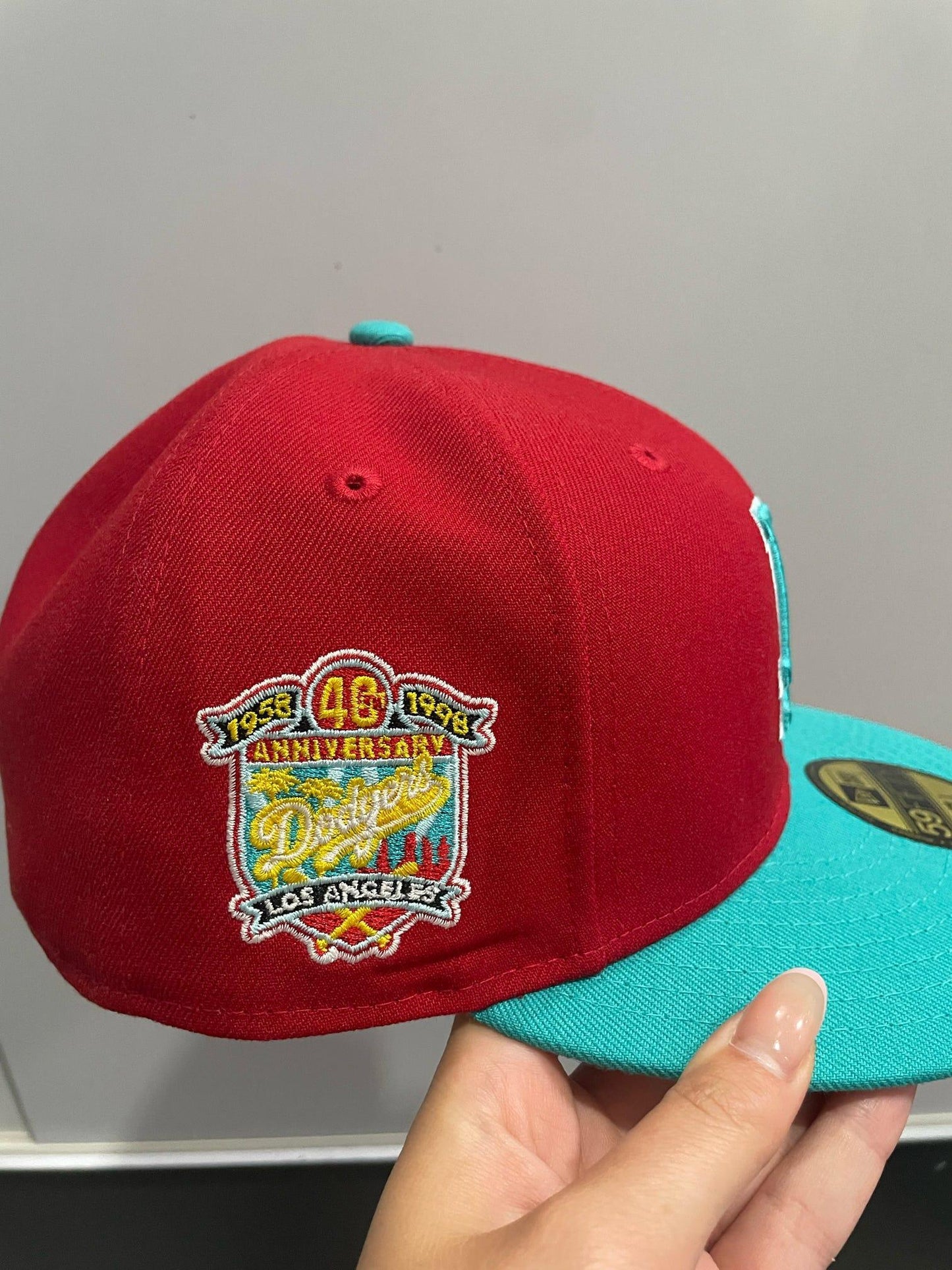 New Era 59Fifty Captain Planet 2.0 Los Angeles Dodgers 40th Anniversary Patch Hat - Red, Teal - Supra Sneakers