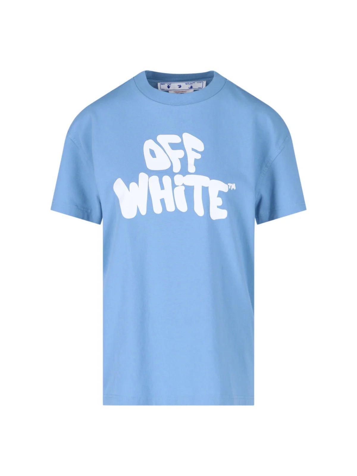 Off-White Sky Blue Logo T-Shirt - Supra Sneakers