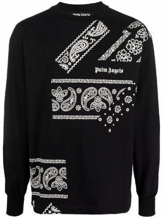 Palm Angels Bandana Print Crewneck Sweater Black - Supra Sneakers