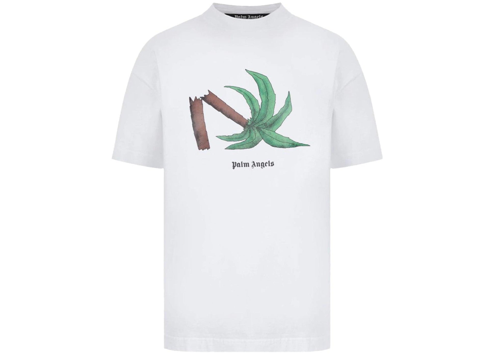 Palm Angels Broken Palm T-Shirt White / Brown / Green - Supra Sneakers