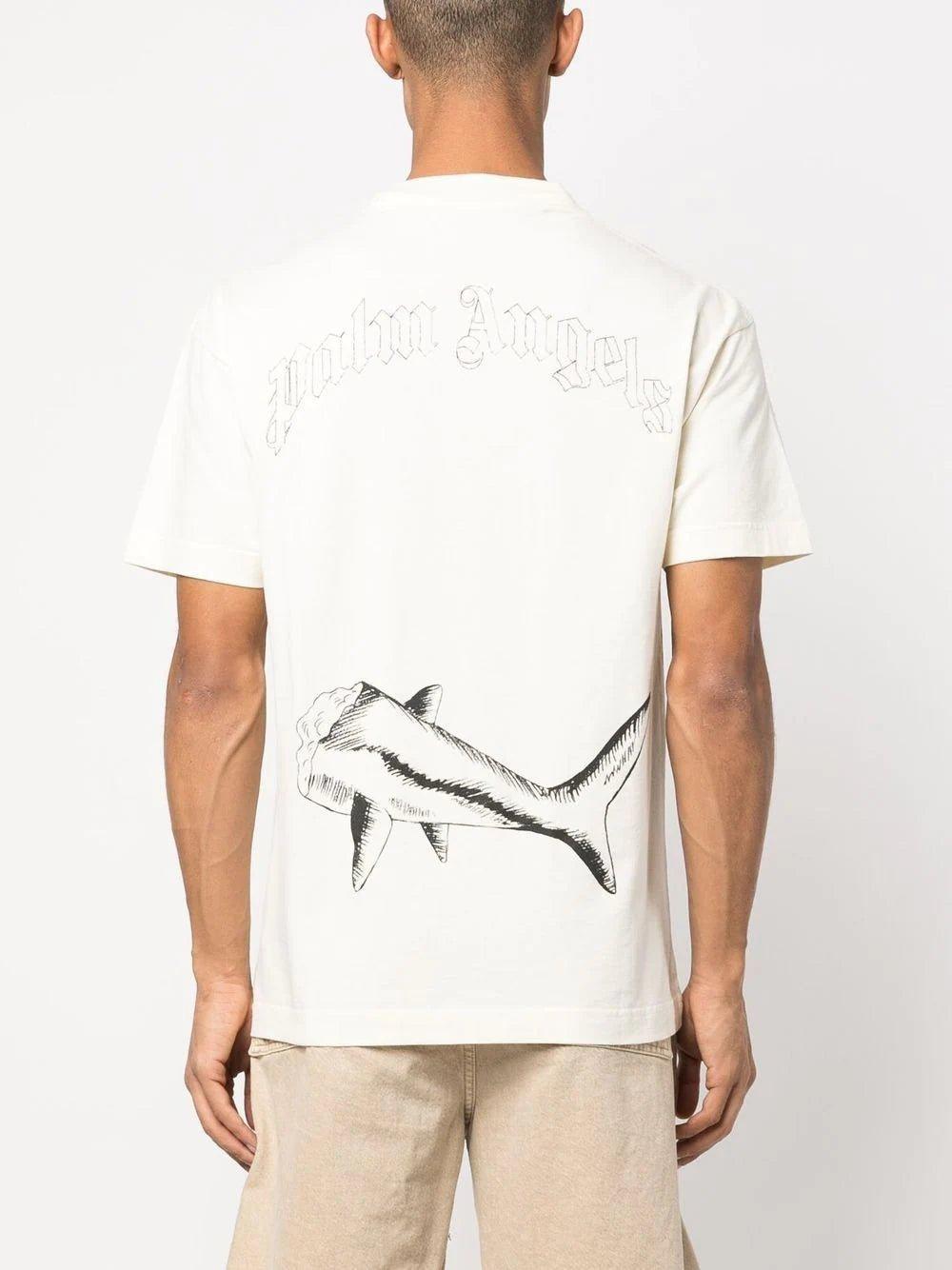 Palm Angels Broken Shark Classic Tee Cream - Supra Sneakers