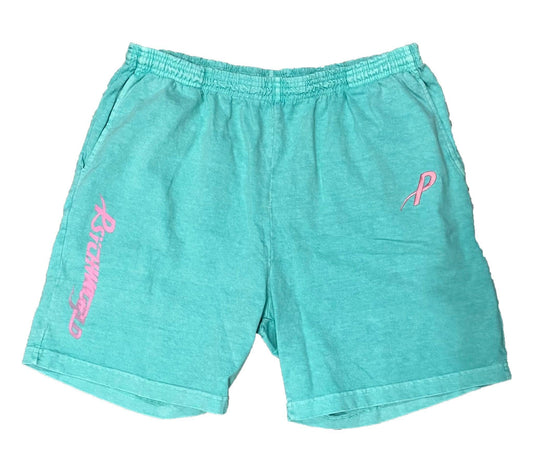 Psychworld Teal Canvas Shorts Pink Logo - Supra Sneakers